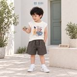  Đồ bộ bé trai BiBi Kids áo ba lỗ hình gấu quần đùi xám 6 tháng - 4 tuổi BB-C64-C66 