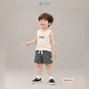  Đồ bộ bé trai BiBi Kids áo ba lỗ kem gân dọc quần đùi caro đen 6 tháng - 4 tuổi BB-C65-C63 