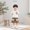  Đồ bộ bé trai BiBi Kids áo thun trắng túi ngực quần đùi nâu nắp kem 1 - 6 tuổi BB-C81-C26 