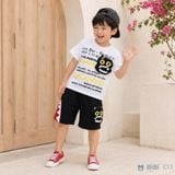  Đồ bộ bé trai BiBi Kids áo thun túi thú mắt vàng quần đùi đen 1 - 6 tuổi C11 