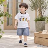  Đồ bộ bé trai BiBi Kids áo thun họa tiết thú Skipping quần đùi jean 1 - 6 tuổi C14 