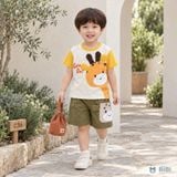 Đồ bộ bé trai BiBi Kids áo thun hươu cao cổ tai nổi quần đùi xanh 9 tháng - 5 tuổi C36 