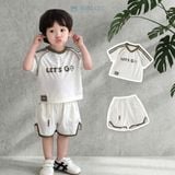  Đồ bộ bé trai BiBi Kids thể thao cổ tim chữ Lets Go viền phối màu 6 tháng - 3 tuổi C51 
