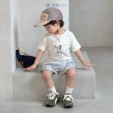  Đồ bộ bé trai BiBi Kids áo thun ngựa nổi quần đùi xám 6 tháng - 3 tuổi C53 