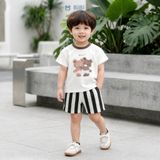  Đồ bộ bé trai BiBi Kids áo thun đôi gấu quần đùi sọc đen trắng 6 tháng - 5 tuổi C75 