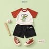 Đồ bộ bé trai BiBi Kids áo thun hình cá sấu quần đùi đen túi hộp 3 - 6 tuổi BB-C2CX-C24