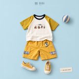  Đồ bộ bé trai BiBi Kids áo thun tay vàng quần đùi vàng hình chó 3 - 6 tuổi BB-C2HH-C29TP 