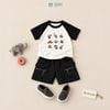 Đồ bộ bé trai BiBi Kids áo thun hình voi quần đùi đen hai túi 3 - 6 tuổi BB-C2V-C23