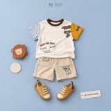  Đồ bộ bé trai BiBi Kids áo thun chó cổ nâu quần đùi kem hình chó 1 - 6 tuổi BB-C39DN-C29QM 