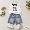 Đồ bộ bé trai BiBi Kids áo ba lỗ hình bò quần đùi jean cắm trại 9 tháng - 3 tuổi BB-C40C-C32