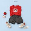  Đồ bộ bé trai BiBi Kids áo ba lỗ đỏ cà chua quần đùi xám bo gấu 6 tháng - 3 tuổi BB-C40T-C72 