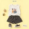  Đồ bộ bé trai BiBi Kids áo ba lỗ hình gấu quần đùi xám 6 tháng - 4 tuổi BB-C64-C66 