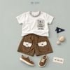  Đồ bộ bé trai BiBi Kids áo thun trắng túi ngực quần đùi nâu nắp kem 1 - 6 tuổi BB-C81-C26 