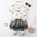  Đồ bộ bé trai BiBi Kids áo thun chữ Alo quần đùi jean loang 9 tháng - 5 tuổi C33 