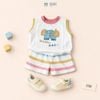 Đồ bộ bé trai BiBi Kids ba lỗ hình voi Happy Day quần đùi sọc màu 6 tháng - 3 tuổi C50