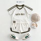  Đồ bộ bé trai BiBi Kids thể thao cổ tim chữ Lets Go viền phối màu 6 tháng - 3 tuổi C51 