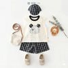 Đồ bộ bé trai BiBi Kids ba lỗ gấu tai caro quần đùi caro đen 6 tháng - 5 tuổi C59