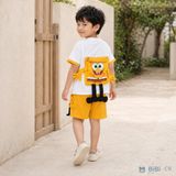  Đồ bộ bé trai BiBi Kids áo thun trắng quần đùi vàng túi bọt biển 1 - 6 tuổi C9 