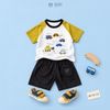 Đồ bộ bé trai BiBi Kids áo thun xe tay vàng quần đùi đen túi tròn 3 - 6 tuổi BB-C2X-C21