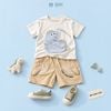 Đồ bộ bé trai BiBi Kids áo thun khủng long quần đùi kem túi phối sọc 9 tháng - 3 tuổi BB-C30R-C28K
