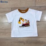  Đồ bộ bé trai BiBi Kids áo thun máy xúc cổ nâu quần đùi jean 1 - 6 tuổi C13 