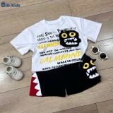 Đồ bộ bé trai BiBi Kids áo thun túi thú mắt vàng quần đùi đen 1 - 6 tuổi C11 