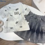  Đồ bộ bé trai BiBi Kids áo thun chữ Alo quần đùi jean loang 9 tháng - 5 tuổi C33 