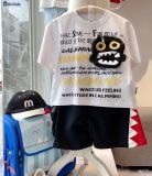  Đồ bộ bé trai BiBi Kids áo thun túi thú mắt vàng quần đùi đen 1 - 6 tuổi C11 