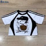  Đồ bộ bé trai BiBi Kids áo thun raglan chó đội mũ quần đùi đen 1 - 6 tuổi C8 