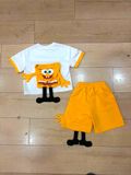  Đồ bộ bé trai BiBi Kids áo thun trắng quần đùi vàng túi bọt biển 1 - 6 tuổi C9 