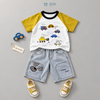 Đồ bộ bé trai BiBi Kids áo thun hình xe quần đùi jean hình chó caro 3 - 4 tuổi BB-C2X-C83CC