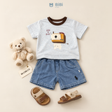  Đồ bộ bé trai BiBi Kids áo thun hình gấu quần đùi jean thêu ngựa 1 - 6 tuổi BB-C39B-C73 