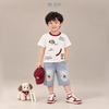  Đồ bộ bé trai BiBi Kids áo thun cổ đỏ quần đùi jean hình chó đội nón 1 - 4 tuổi BB-C39W-C83DHY 