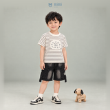  Đồ bộ bé trai BiBi Kids áo thun sọc hình chó quần đùi đen loang trắng 1 - 6 tuổi BB-C4-C19 