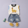  Đồ bộ bé trai BiBi Kids áo ba lỗ khủng long quần đùi jean rách 6 tháng - 5 tuổi BB-C60-C62 