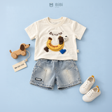  Đồ bộ bé trai BiBi Kids áo thun chó Banana quần đùi jean xanh 6 tháng - 5 tuổi BB-C61-C55 