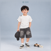  Đồ bộ bé trai BiBi Kids áo thun trắng chữ nổi quần đùi jean đen 1 - 6 tuổi BB-C80-C31 