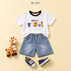 Đồ bộ bé trai BiBi Kids áo thun họa tiết thú Skipping quần đùi jean 1 - 6 tuổi C14