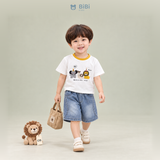  Đồ bộ bé trai BiBi Kids áo thun cổ vàng thú Zoo quần đùi jean 1 - 6 tuổi C15 