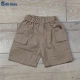  Đồ bộ bé trai BiBi Kids áo polo hươu cao cổ túi khóa kéo quần đùi nâu 9 tháng - 5 tuổi C34 