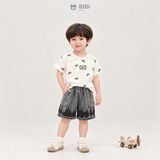  Đồ bộ bé trai BiBi Kids áo thun chữ Alo quần đùi jean loang 9 tháng - 5 tuổi C33 