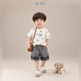  Đồ bộ bé trai BiBi Kids áo thun chữ Alo quần đùi jean loang 9 tháng - 5 tuổi C33 