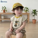 Đồ bộ bé trai BiBi Kids áo thun chó Wow cổ vàng quần đùi họa tiết 6 tháng - 3 tuổi C46 