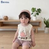  Đồ bộ bé trai BiBi Kids ba lỗ chữ Puppy quần đùi tím nhạt 6 tháng - 3 tuổi C48 