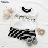  Đồ bộ bé trai BiBi Kids ba lỗ bốn con cừu quần đùi sọc đen 6 tháng - 3 tuổi C49 