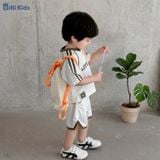  Đồ bộ bé trai BiBi Kids thể thao cổ tim chữ Lets Go viền phối màu 6 tháng - 3 tuổi C51 