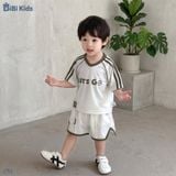  Đồ bộ bé trai BiBi Kids thể thao cổ tim chữ Lets Go viền phối màu 6 tháng - 3 tuổi C51 