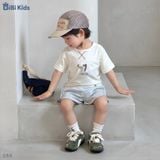  Đồ bộ bé trai BiBi Kids áo thun ngựa nổi quần đùi xám 6 tháng - 3 tuổi C53 