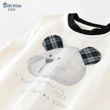  Đồ bộ bé trai BiBi Kids ba lỗ gấu tai caro quần đùi caro đen 6 tháng - 5 tuổi C59 