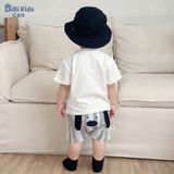  Đồ bộ bé trai BiBi Kids áo thun chó tai đen quần đùi sọc xanh 6 tháng - 3 tuổi C69 